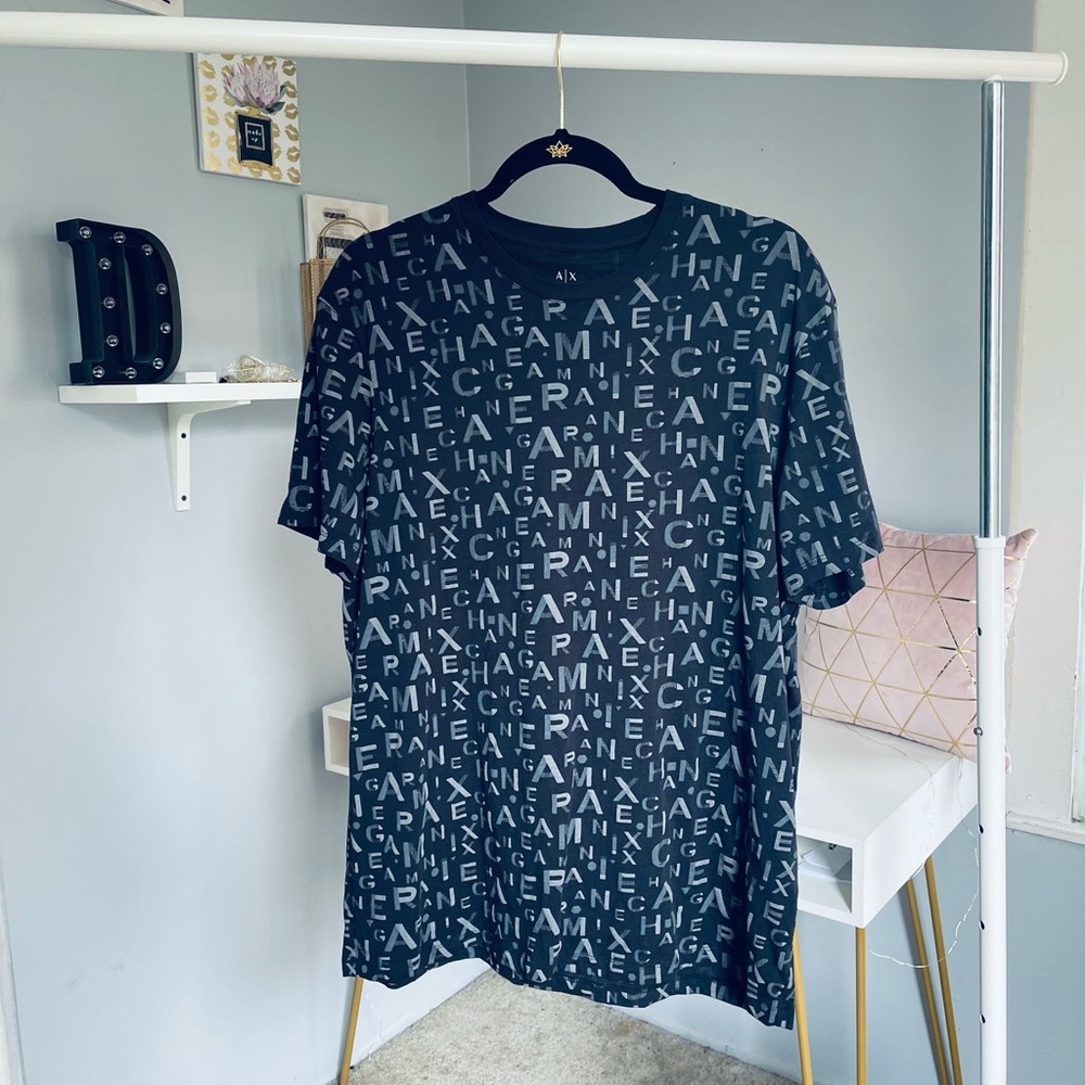 A|X Armani exchange black men shirt size XL  but fit like large